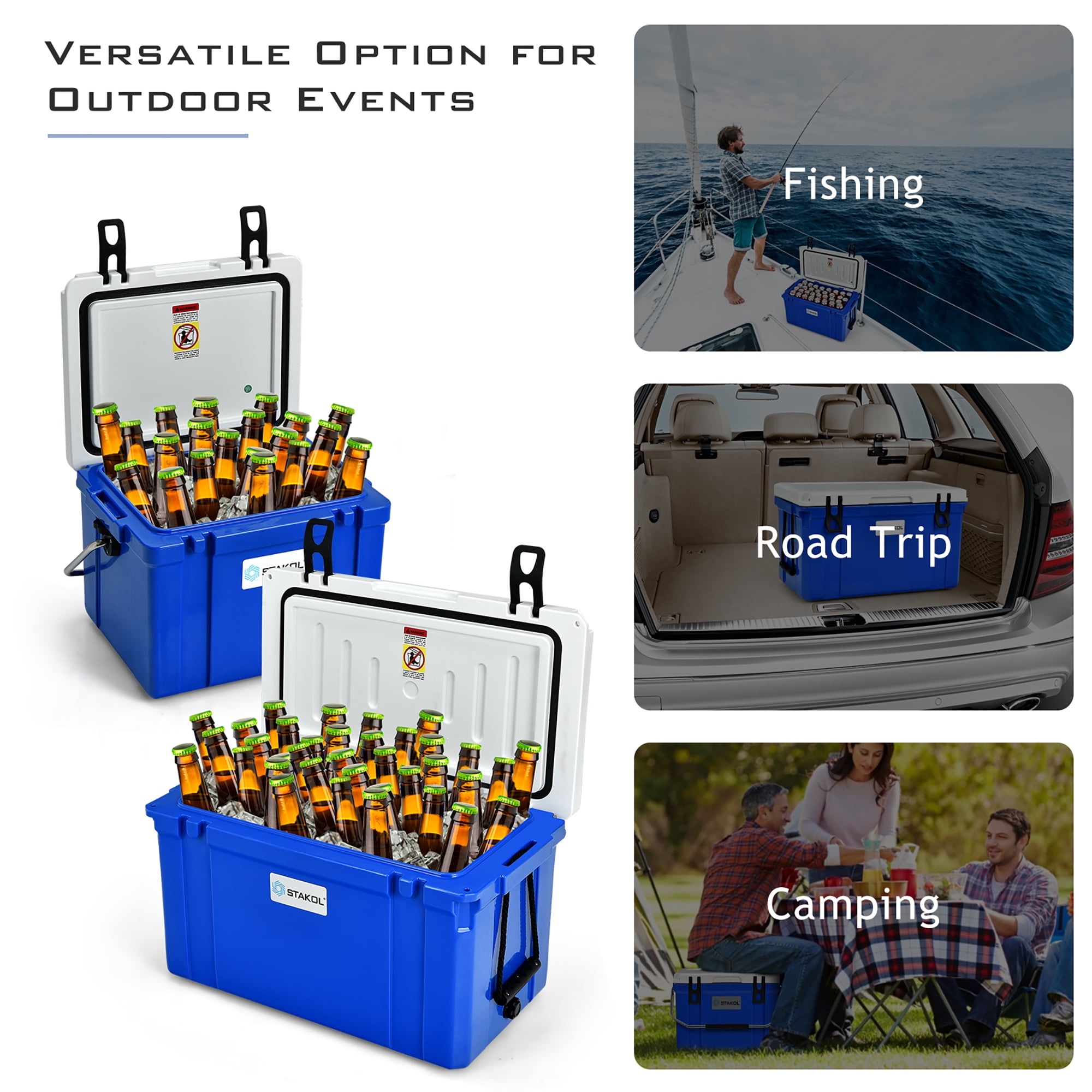 STAKOL 26 Quart Large Portable Cooler Ice Chest Leak-Proof 20 Cans
