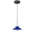 thumbnail image 3 of 1XT-271823-LED-BR-Besa Lighting-Trilo 7-One Light Cord Pendant with Flat Canopy-7 Inches Wide by 3.13 Inches High-Bronze Finish-Blue Matte Glass, 3 of 3