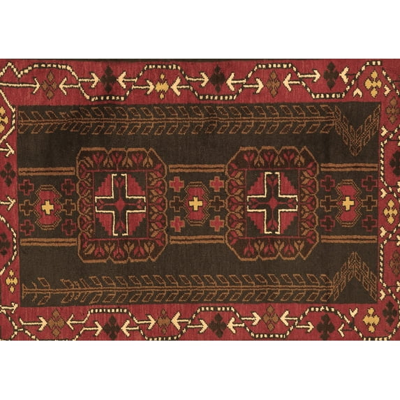 Ahgly Company Indoor Rectangle Persian Brown Traditional Area Rugs, 7' x 9'