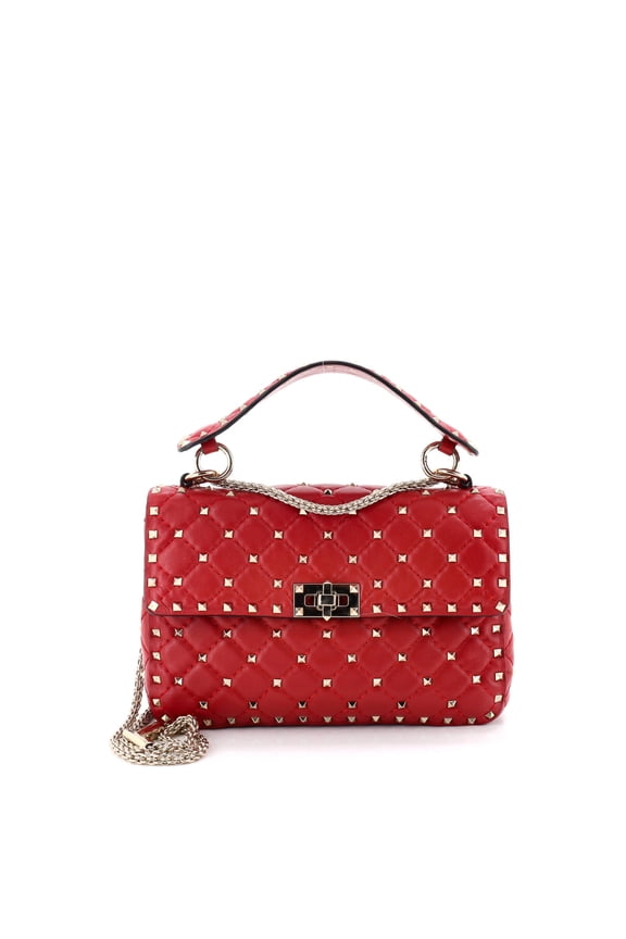 Pre-Owned Rockstud Spike Flap Bag Quilted Leather Medium By Rebag