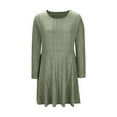 thumbnail image 6 of Xdegoge Knit Ribbed Dress for Women Long Sleeve A Line Midi Dresses with Crew Neck and Fitted Waist, Casual Office Wear, 6 of 7