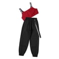 thumbnail image 4 of Zaldita Kids Girls Dance Outfits Sports Bra Crop Tank Tops and Jogger Pants Set Hip Hop Jazz Street Red 10, 4 of 7