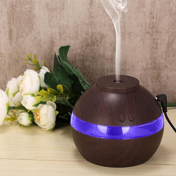 Humidifier Large Room,Quiet Dark Wood Texture Cool Mist Humidifier with Colored Lights,for Baby Nursery and Plant