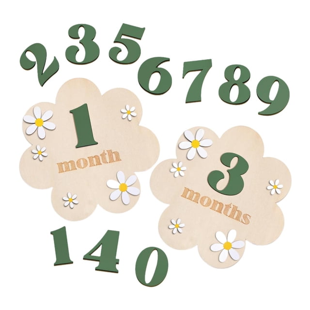 BELOVING Baby Monthly Milestone Cards Sign Gift Keepsake Memories Unique Double Sided Green