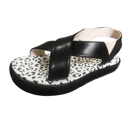 

PEASKJP Platform Sandals Women Women s Comfortable Walking Sandals with Arch Support Athletic Hiking Sandals Outdoor (Black 6.5)