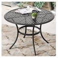 thumbnail image 3 of Romayard 42 Inch Outdoor Dining Table Round Patio Bistro Table Powder-Coated Steel Frame Top Patio Dining Table Outdoor Furniture Garden Table with 2.1" Umbrella Hole (Black), 3 of 7