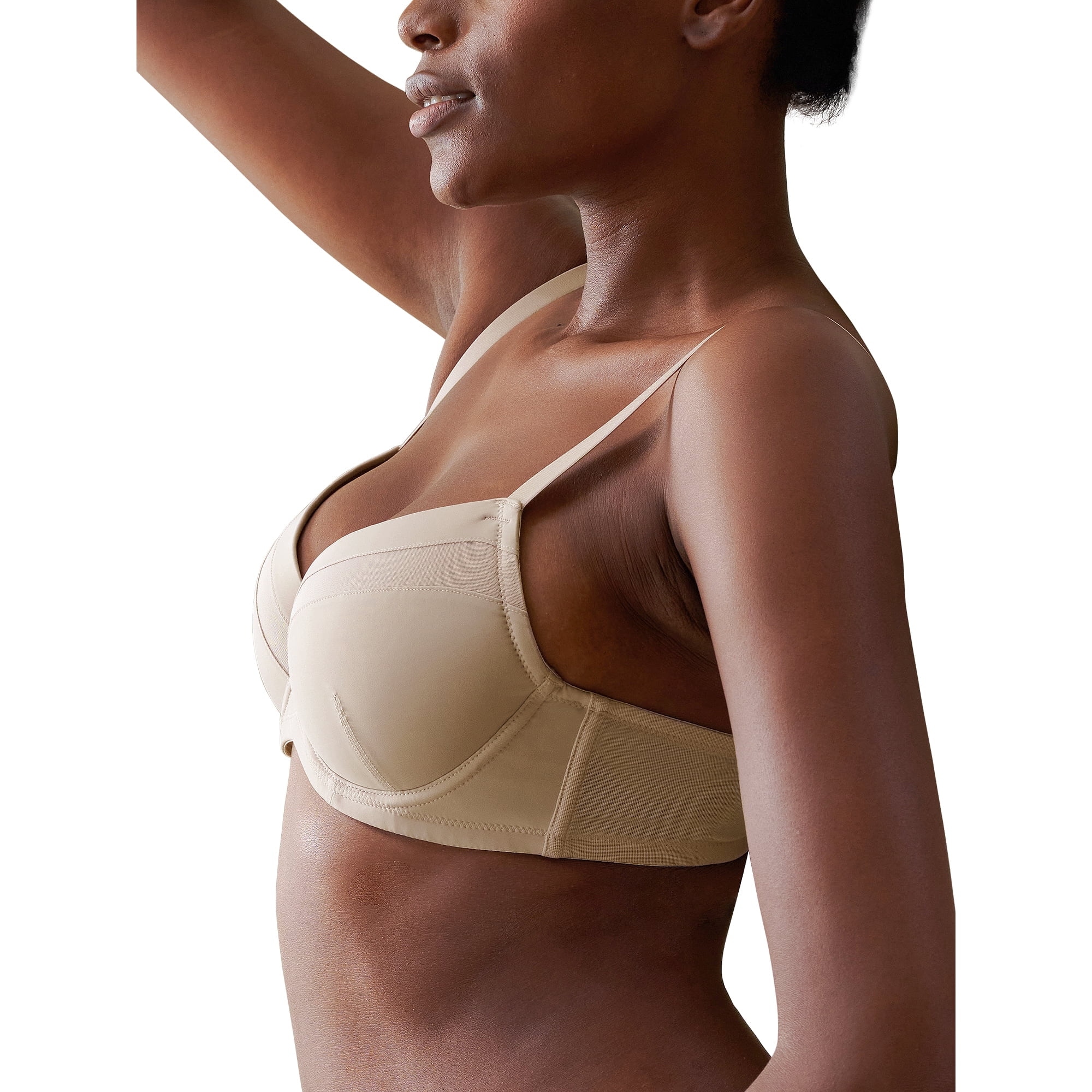 HSIA Plus Size Bra with Underwire Lightly Padded Full Figure Comfort Bra Nude 40D