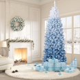 thumbnail image 2 of Slim Pencil Christmas Tree for Small Spaces -4.5/6/7.5/9FT  Snow Flocked Artificial Xmas Tree with Metal Stand, Skinny Holiday Decor for Apartments & Offices, 2 of 11