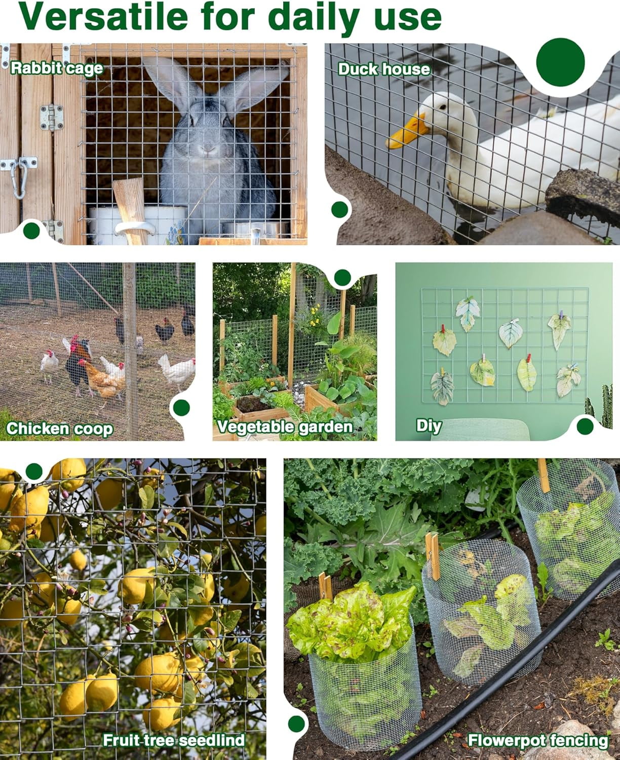 Art3d Hardware Cloth 1/2 inch 48in x 100ft Chicken Wire Fencing,Wire Mesh for Rabbit Cages, Garden, Small Rodents