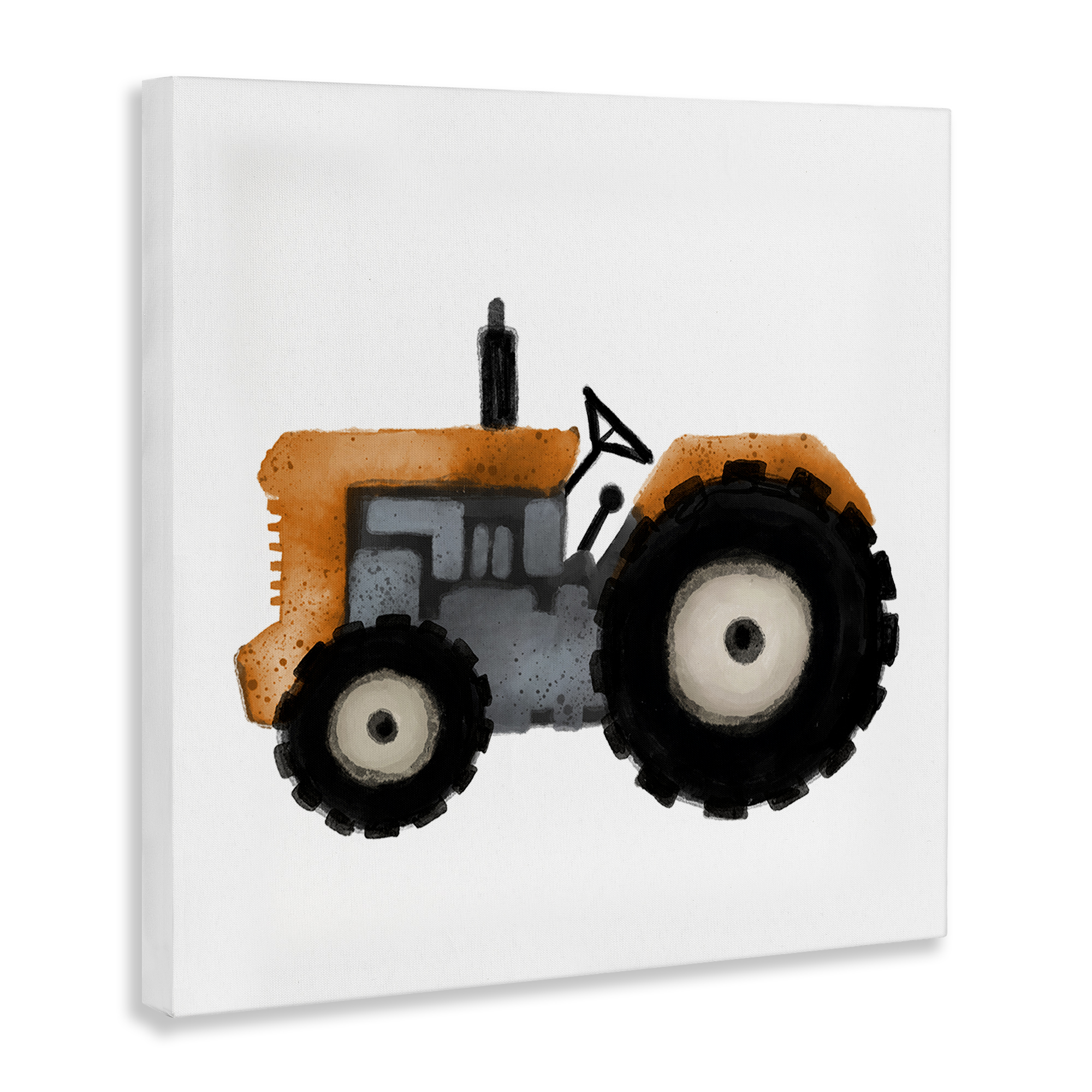 Stupell Industries Farm Tractor Vehicle Transportation Painting Wrapped Canvas Art Print Wall Art, 17 x 17