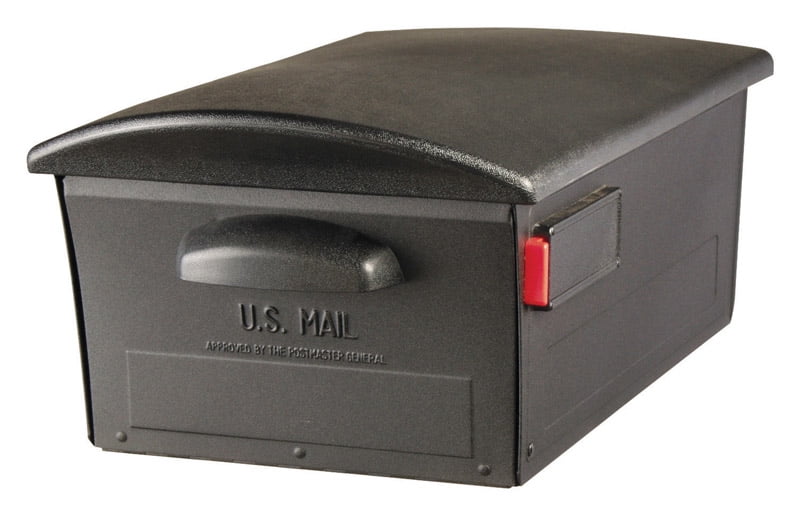 Gibraltar Large Plastic Post Mounted Black Lockable Mailbox