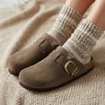 thumbnail image 6 of Cushionaire Hamlet Genuine Leather Suede Clogs for Women, Slip On Shoes with Detailed Metal Buckle Strap and Memory Foam Footbed, 6 of 20
