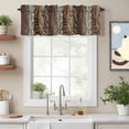 thumbnail image 2 of Curtain Valance for Windows, Country Zebra Texture Kitchen Valances Rod Pocket Short Curtains, Farmhouse Brown Animal Printed Window Valance for Bedroom Bathroom Living room 42x12in, 2 of 9
