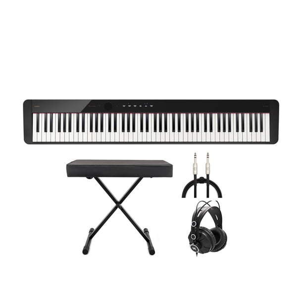 Piano digital Casio Privia de 88 teclas con soporte, banco y auriculares