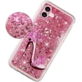 thumbnail image 2 of Case for iPhone 16 Case Cute Pink Glitter Luxury Sparkle Liquid for Girls Women Quicksand Clear Soft TPU Protective Phone Case for iPhone 16 6.1 inch Pink High Heel, 2 of 8