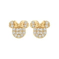 thumbnail image 2 of Disney Women’s 14K Gold Plated Sterling Silver Minnie Stud Earring Set, 2 Pairs, 2 of 6