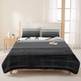thumbnail image 3 of Full Quilt Set 78''x90'', Black Grey Ombre Lightweight Summer Bedspread Coverlet Set with 2 Pillow Shams, Farmhouse Vintage Wooden Striped Breathable All Season Quilt Bedding for Bedroom/Guest Room, 3 of 9
