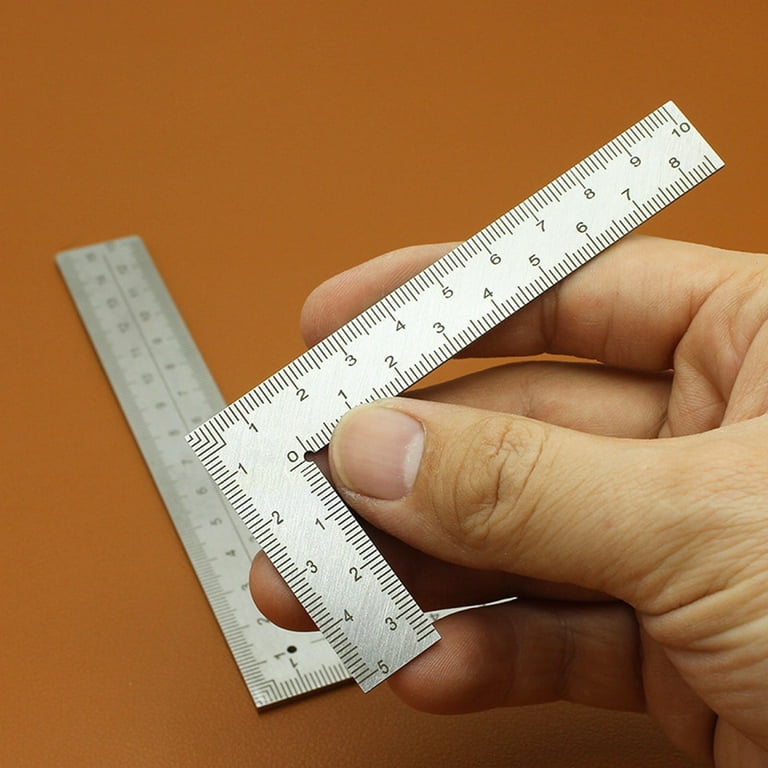 Mini Framing Ruler Measuring Layout Tool Stainless Steel Square Right Angle  Ruler Precision for Building Framing Gauges Ruler,50x100x1.2mm 