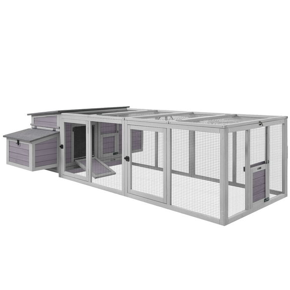 Aivituvin Wooden Chicken Coop with Run, Large Hen House for 4-6 chickens