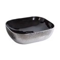 thumbnail image 1 of Whitehaus Collection WH71302-F20 Isabella Plus Collection Rectangular Above Mount Basin with Center Drain - Silver & Black, 1 of 1