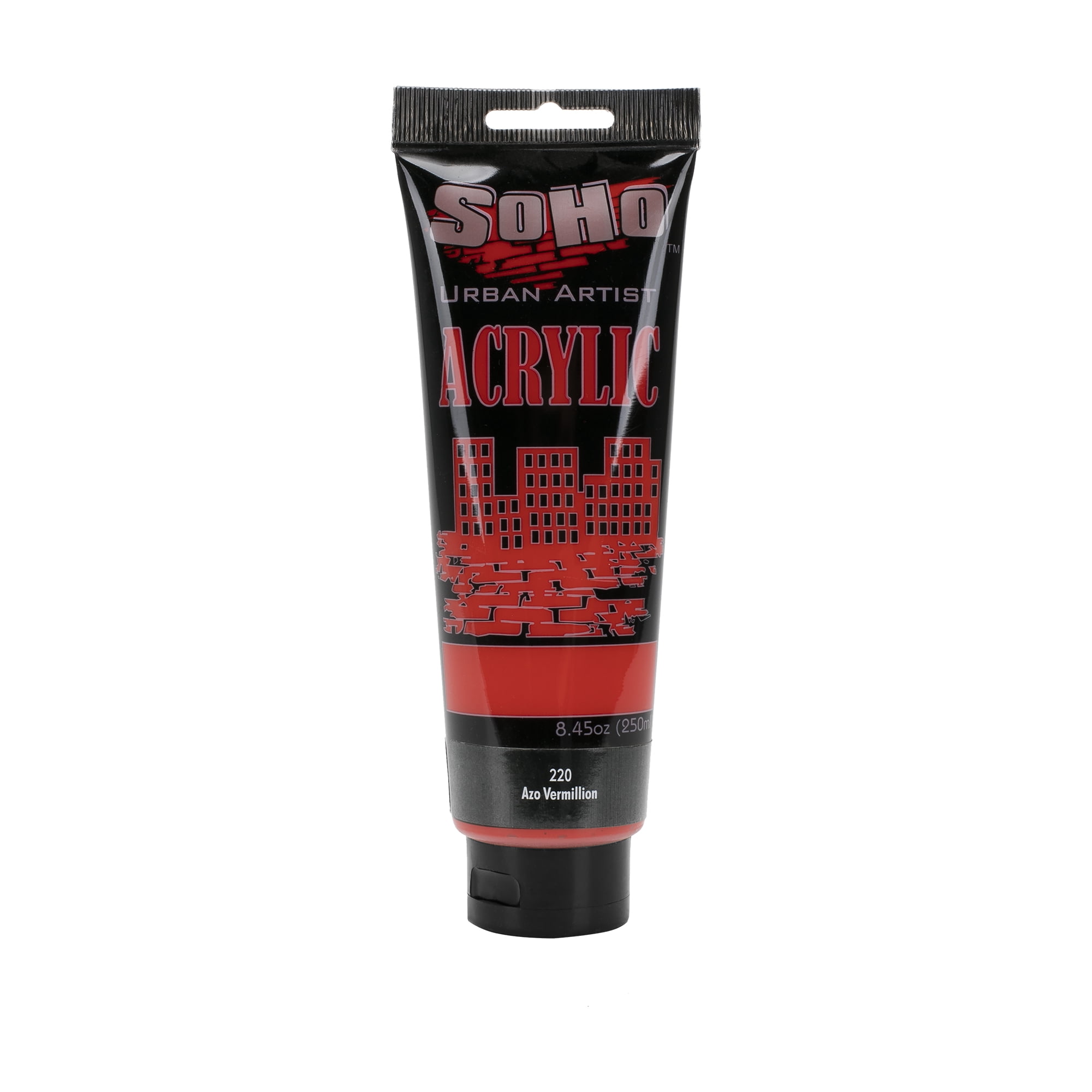 SoHo Urban Artist Heavy Body Acrylic Paint - 250 ml Tube - Azo Vermilion - Thick, Rich Color, Excellent Coverage, Professional Quality - Artists Acrylic Paint