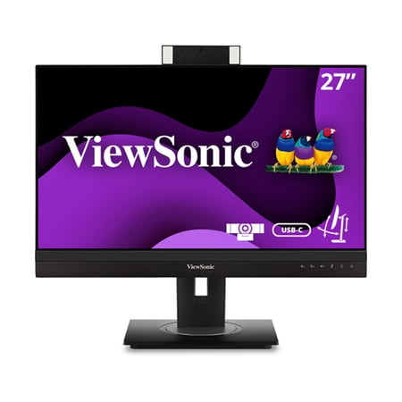 UPC: 0766907018967 | ViewSonic VG2756V-2K 27 Inch 1440p Video Conference Monitor with Webcam  2 Way Powered 90W USB C  Docking Built-In Gigabit Ethernet and 40 Degree Tilt Ergonomics for Home and Office