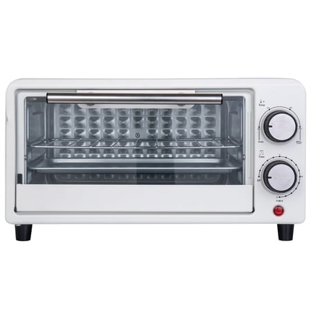 Kitchen Elite 4-Slice Compact Countertop Toaster Oven with Stainless Steel Tray White