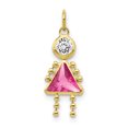 thumbnail image 1 of 10 Carats Or Jaune Fille Naissance Pierre Pendentif Pendentif Kid, 1 of 6
