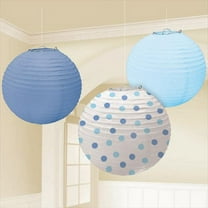 Generic Blue Paper Lanterns Assorted, 3pk - Polka Dot
