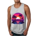 thumbnail image 1 of Tanques para Hombre para el Verano Solto Chaleco Impresión Deportivo Cuello Redondo, Casual, 1 of 4