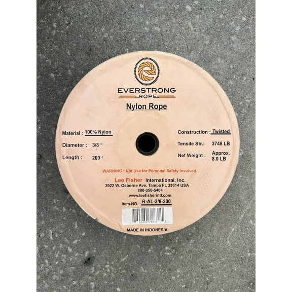 Everstrong Nylon Twisted Anchor Rope 3/8" with stainless steel thimble 200"