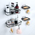 thumbnail image 2 of CHUANK 6-Pack Shower Caddy with Soap Holder  Rustproof Shower Organizer  Self-Adhesive Shower Shelf  Wall-Mounted Shower Rack  Bathroom Caddy   Drilling Shower Storage  Shower Holder, 2 of 9