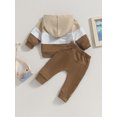 thumbnail image 5 of Baby Boys Clothes 3M 6M 12M 18M 24M 3Y Casual Long Sleeve Contrast Color Hoodies Sweatshirt Tops Pants 2Pcs Outfits Set For Kids Toddler, 5 of 10