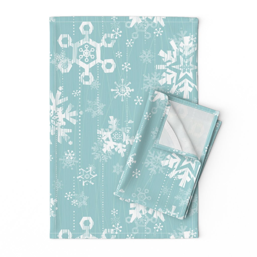Snow Snowflakes Holidays Winter Cotton Dinner Napkins by Roostery Set of 2