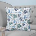 thumbnail image 4 of 14x14 Pillow Covers Set of 2, Blue Teal Coastal Throw Pillow Covers Decorative Couch Cushion Case, Coral Starfish Seaside Summer Beach Microfiber Square Pillowcases for Bedroom Car Living Room, 4 of 7