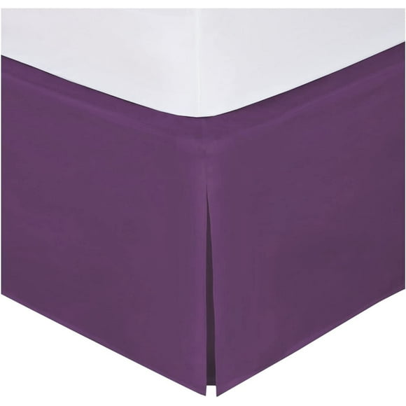 Alive Pixels Bed Skirt Violet Solid 100 Percent Cotton 1-Pc Bed Skirt with 8 Inch Bed Skirt 200TC (Queen, Violet)