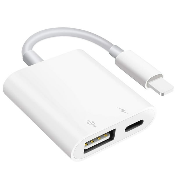 Adaptador USB para cámara, Adaptador OTG de toma USB compatible con teléfono, Adaptador USB portátil para teléfono con puerto de carga, Adaptador USB, sin aplicación, soporte para lector de tarjetas