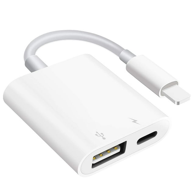 OTG Phone Compatible, Charging Port Built-in, Portable & Card Reader Support, No App Needed Universal USB Camera Adapter