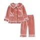 thumbnail image 1 of Conjunto de pijamas navideños de terciopelo para bebés y niñas, Tops y pantalones con botones de manga larga, ropa de dormir para niños, conjunto de ropa de descanso, 1 of 4