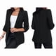 thumbnail image 3 of Blazer de Larga para Mujer, Informal, de Negocios, con Abertura Frontal, para Trabajo y Oficina. Negro XL, 3 of 6