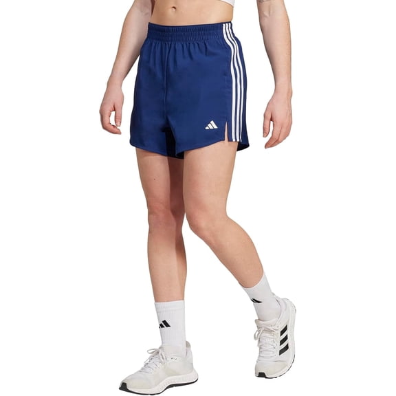 Women's adidas 3-Stripes High-Rise Training Shorts Color: Dark Blue Size: XSMALL