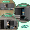 thumbnail image 4 of IKIMI 30" H Wall Mounted Metal Garage Cabinet with Lockable Doors and Open Shelf, Black, 4 of 9