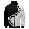 thumbnail image 2 of Chaqueta con cremallera y cuello alto con estampado 3D de música de guitarra divertida para hombre y mujer, ropa informal, chaquetas, abrigos, ropa de hombre, 2 of 5