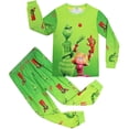 thumbnail image 2 of Conjunto de pijamas con estampado de Grinch navideño para niños y niñas, ropa de Navidad, ropa de dormir, regalos para 4-9 años, 2 of 4
