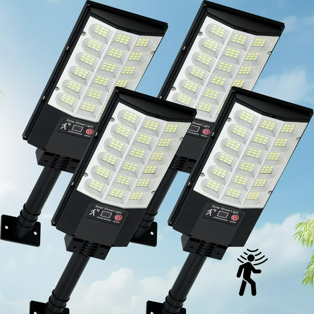 Farolas solares TFKK con sensor de movimiento impermeable, paquete de 4 unidades