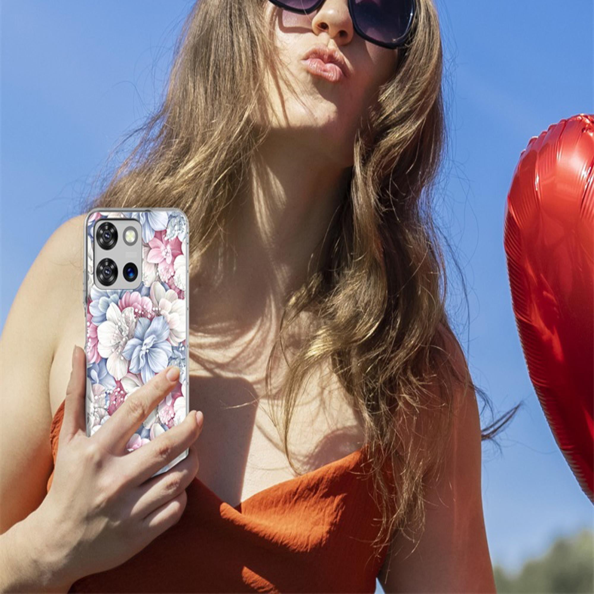 Floral Gem Diamond Case for Motorola Moto G 5G 2025 – Slim Hybrid Protective Cover with Raised Edges & Shock-Absorbing Corners, Stylish Flower Design
