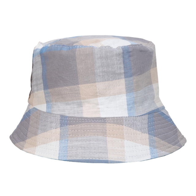 Warop Fisherman Hat,with Striped Grid Print, Sun Protection for Travel and Versatile Wear