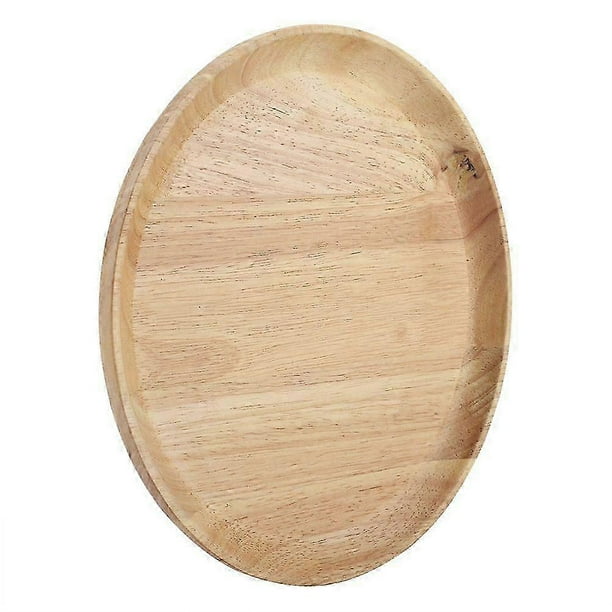 Round Wooden Tea Tray, Sushi Tray, Snack Tray, Fruit Tray, Serving Plate for Home and Restaurant, 18 x 18 cm