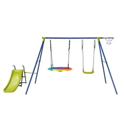 Costway 60 in. Colorful Platform Tree Web Swing Outdoor with
