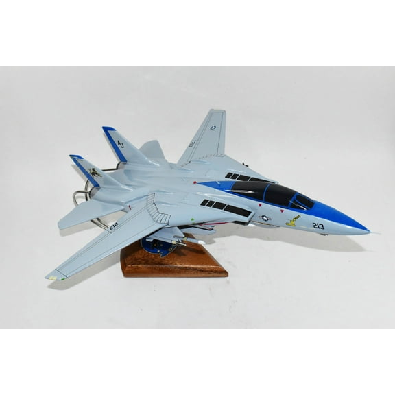 VF-213 Fighting BlackLions F-14d Tomcat Model, 1/42 (18") Scale, Mahogany, Navy, Fighter